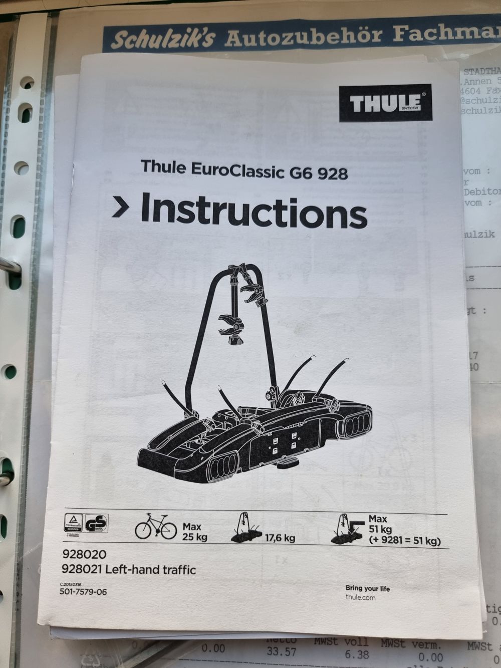 THULE Euro Classic G6 928 Fahrradträger